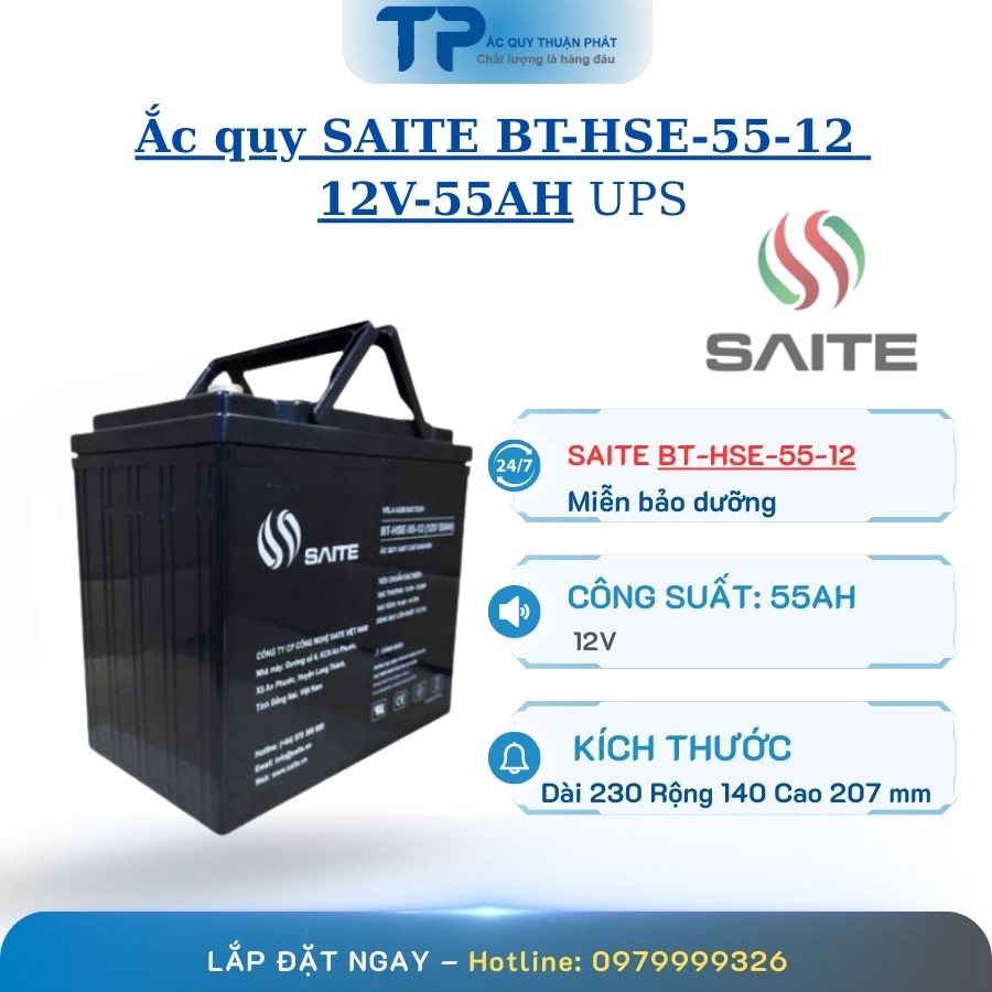 Ắc Quy Saite BT-HSE-55-12 12V - 55AH UPS