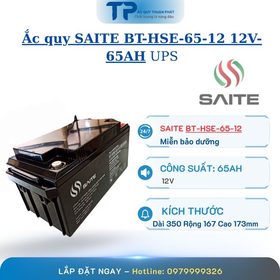 Ắc Quy Saite BT-HSE-65-12 12V - 65AH UPS