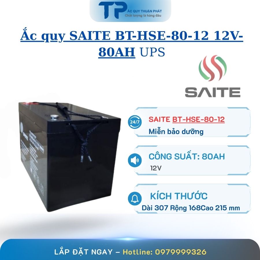 Ắc Quy Saite BT-HSE-80-12 12V - 80AH UPS