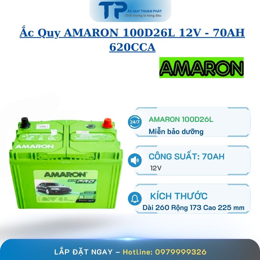 Ắc Quy AMARON 100D26L 12V - 70AH 620CCA