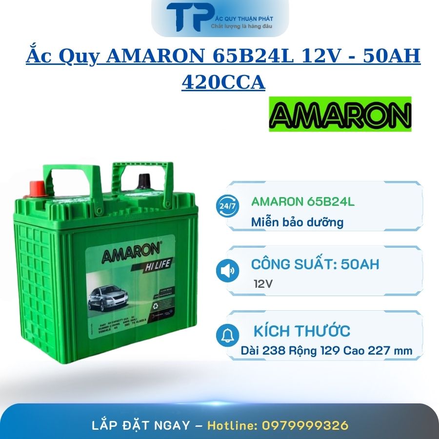 Ắc Quy AMARON 65B24L 12V - 50AH 420CCA