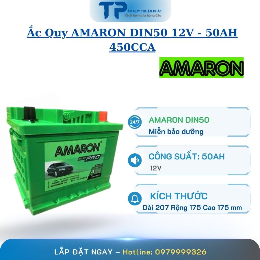 Ắc Quy AMARON DIN50 12V - 50AH 450CCA