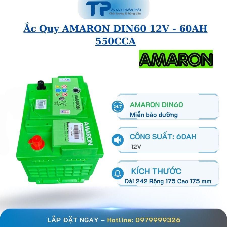 Ắc Quy AMARON DIN60 12V - 60AH 550CCA