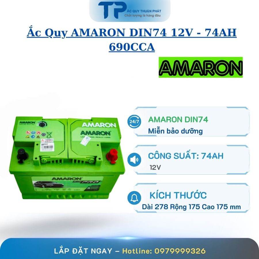 Ắc Quy AMARON DIN74 12V - 74AH 690CCA