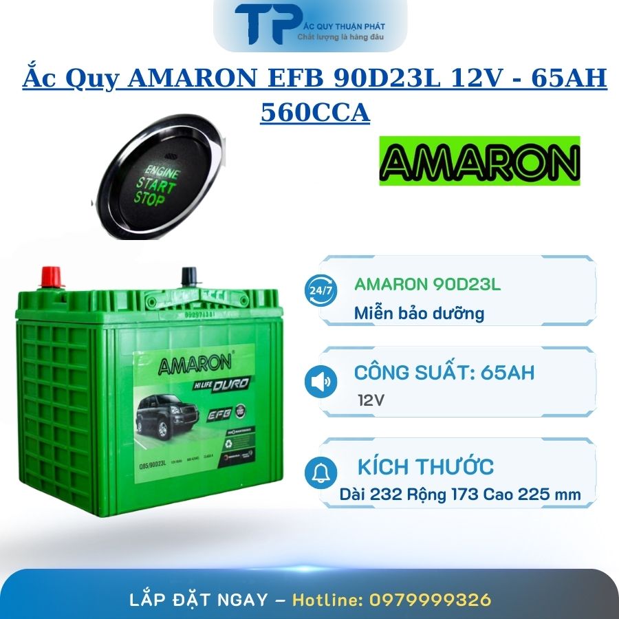 Ắc Quy AMARON EFB 90D23L 12V - 65AH 560CCA