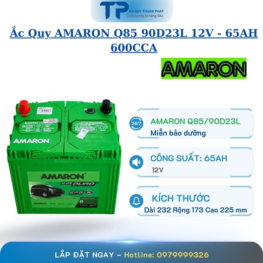 Ắc Quy AMARON Q85/90D23L 12V - 65AH 600CCA