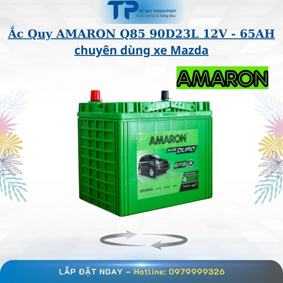 Ắc Quy AMARON Q85/90D23L 12V - 65AH chuyên dùng cho MAZDA