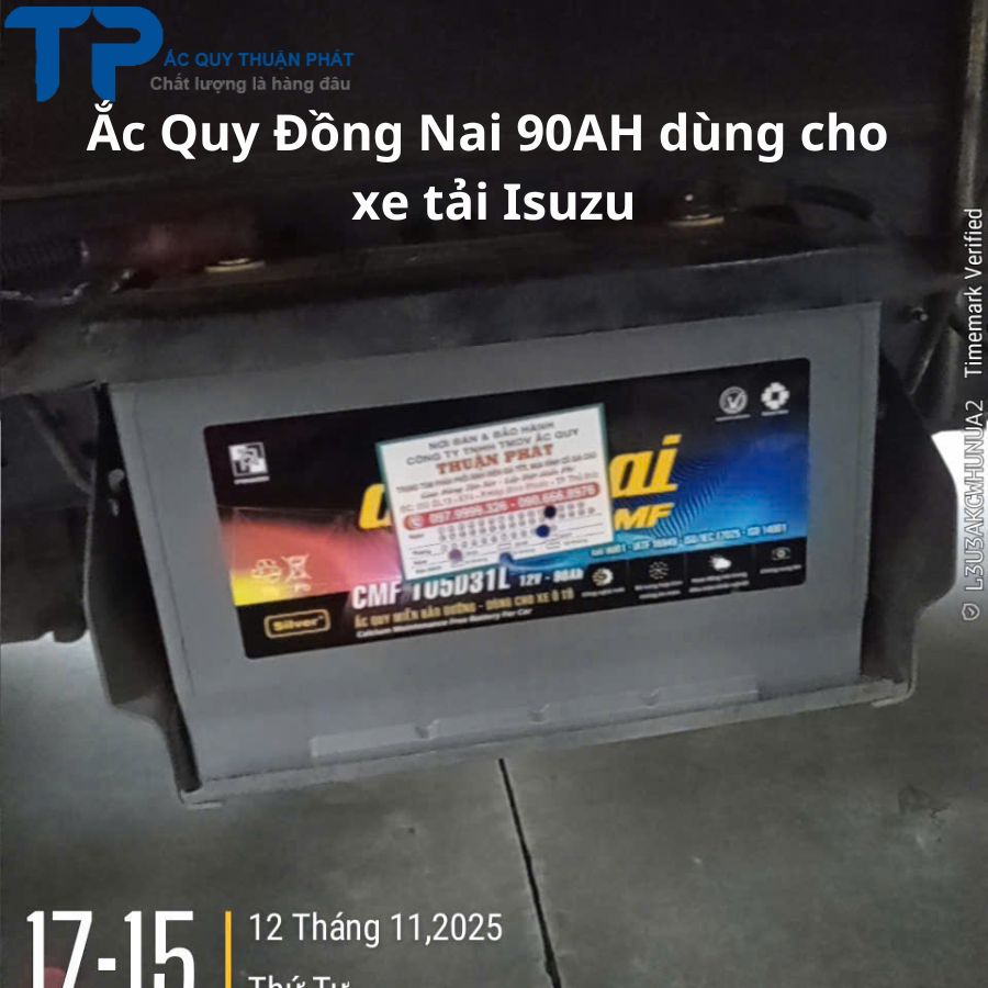 Ắc Quy Đồng Nai 90Ah dùng cho Xe Tải Isuzu