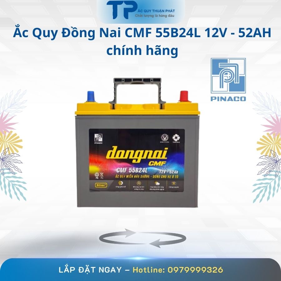 Ắc quy Đồng Nai CMF 55B24L 12V - 52AH chính hãng
