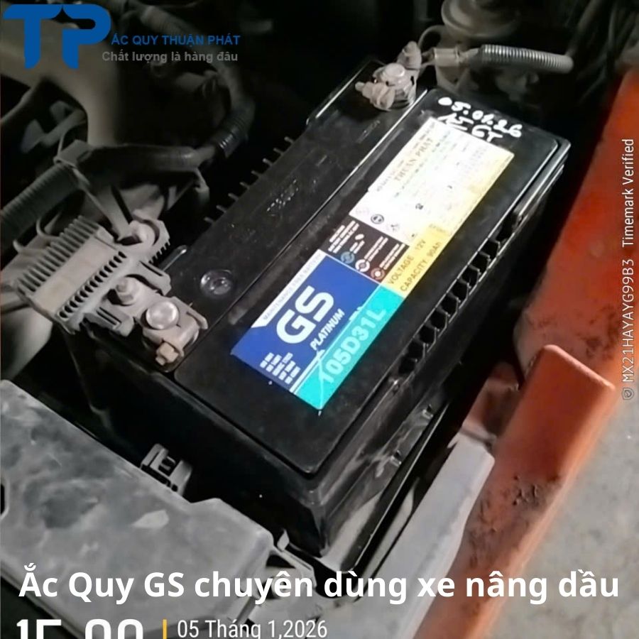 Ắc quy GS chuyên dùng cho xe nâng dầu