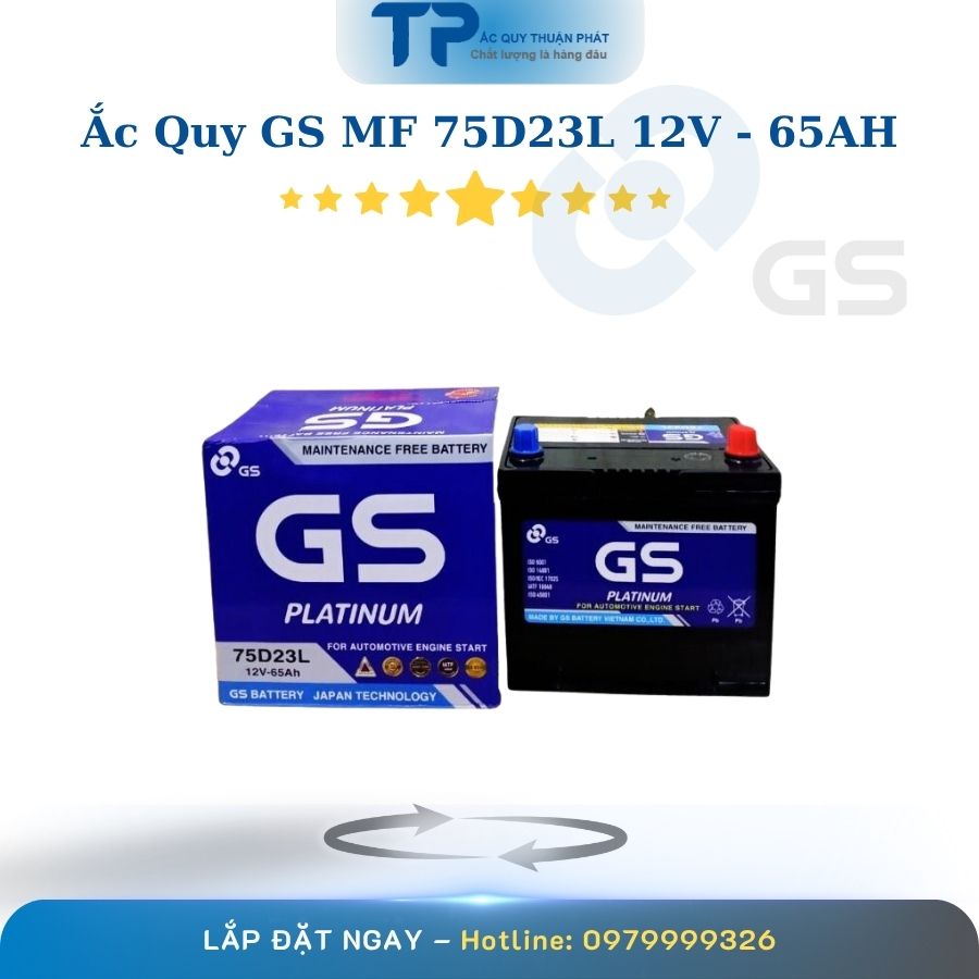 Ắc quy GS MF 75D23L 12V - 65AH