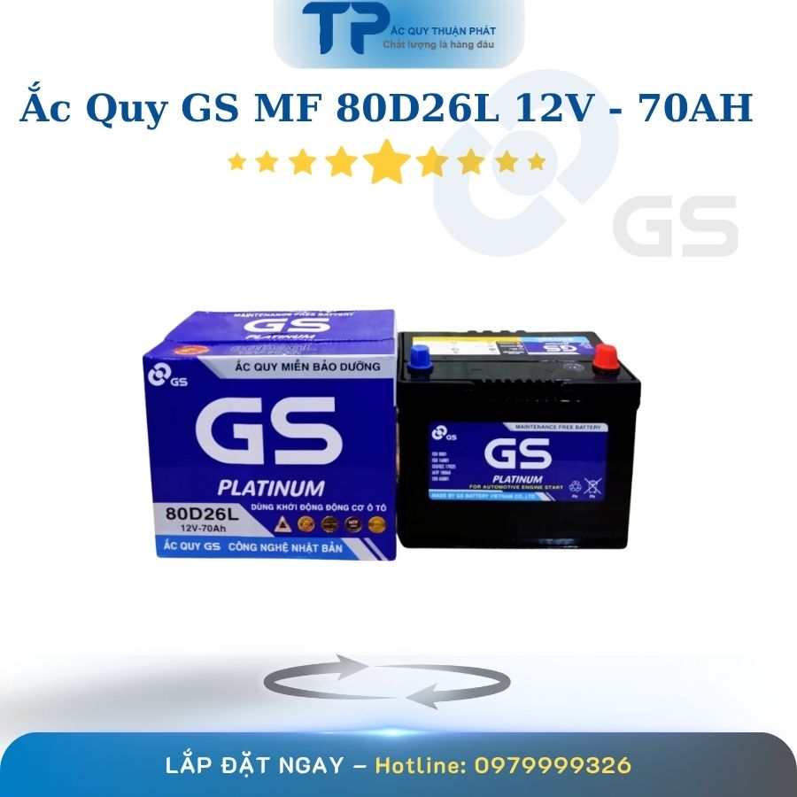 Ắc quy GS MF 80D26L 12V - 70AH