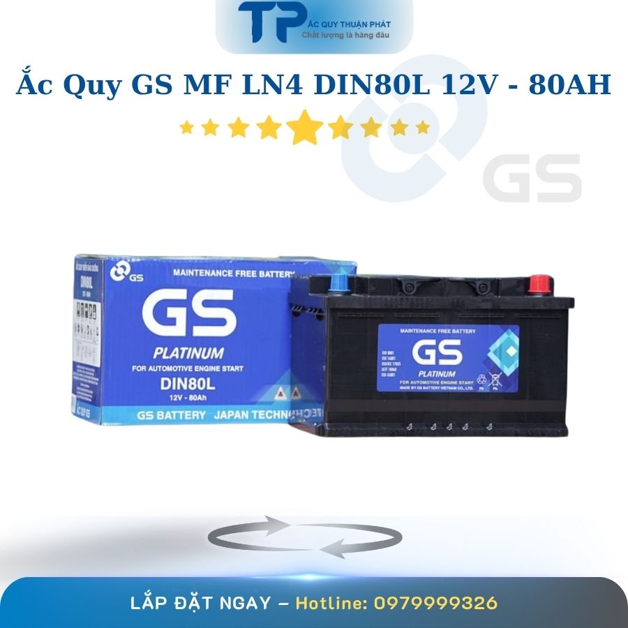 Ắc quy GS MF LN4 DIN80L 12V - 80AH