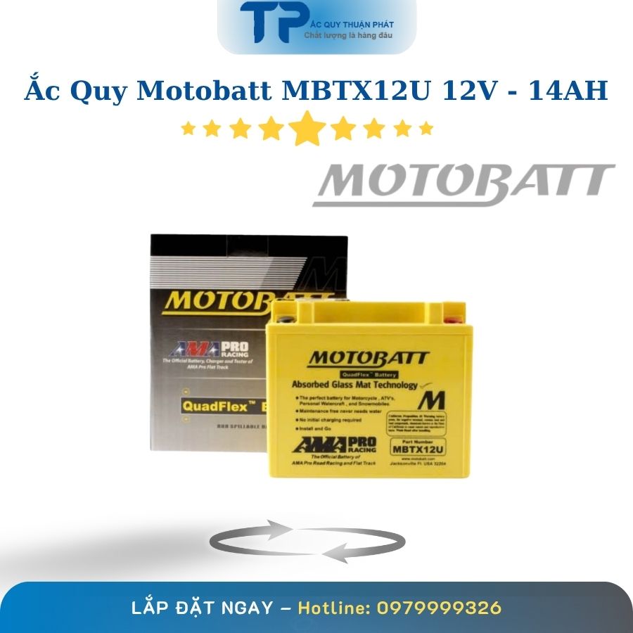 Ắc quy Motobatt MBTX12U 12V - 14AH