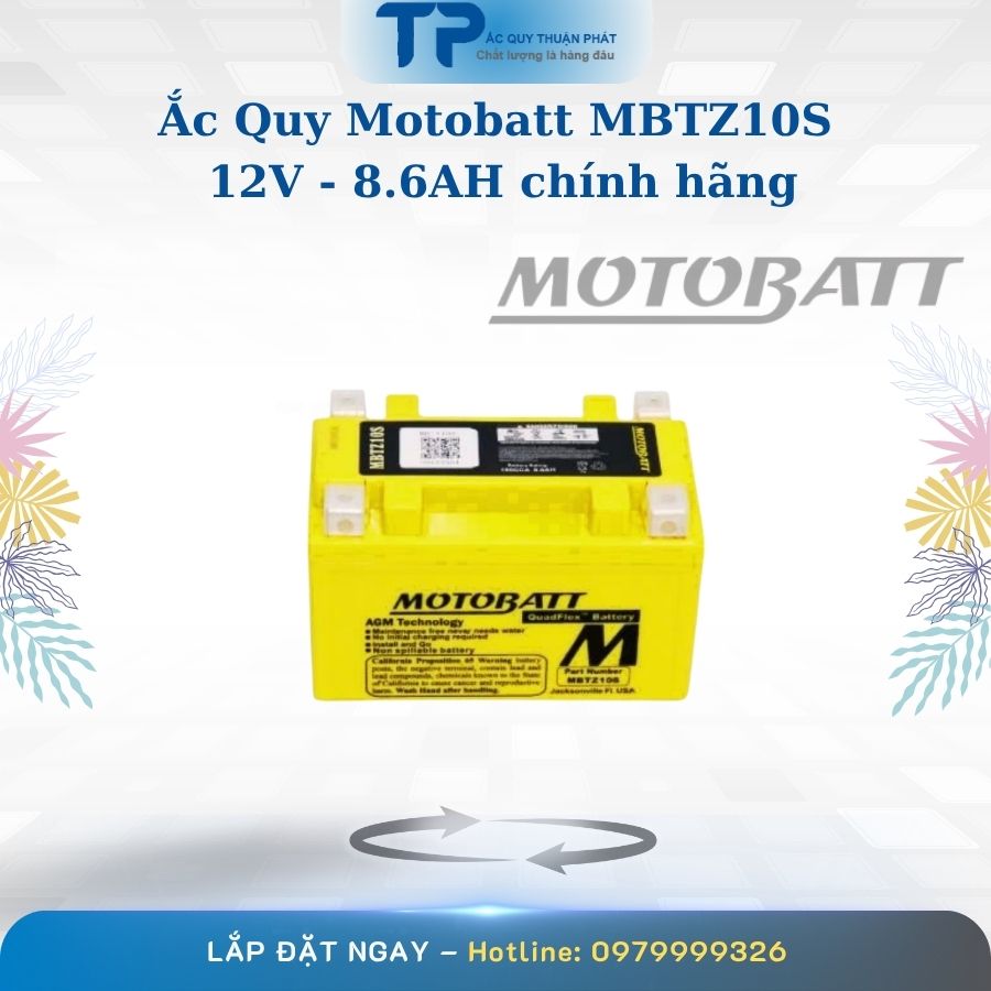 Ắc quy Motobatt MBTZ10S 12V - 8.6AH chính hãng