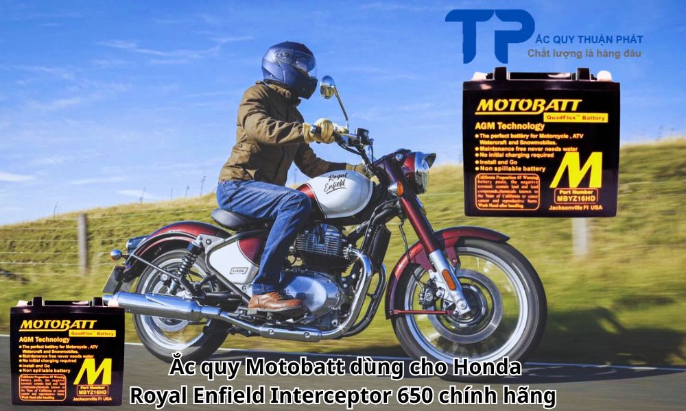 Ắc quy Motobatt dùng cho Honda Royal Enfield Interceptor 650 chính hãng