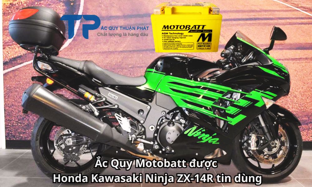Ắc Quy Motobatt được Honda Kawasaki Ninja ZX-14R tin dùng