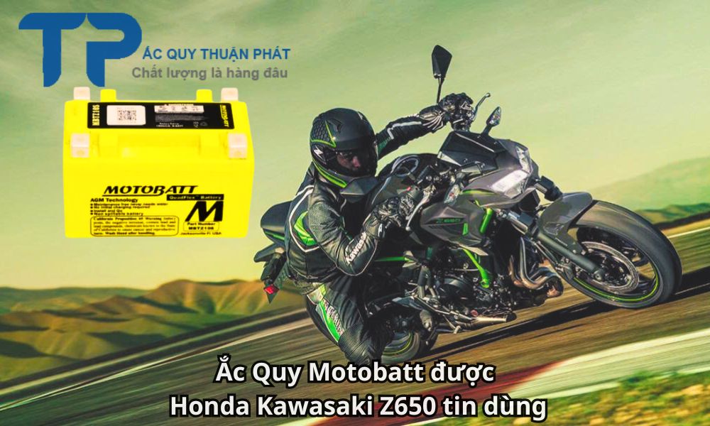 Ắc Quy Motobatt được Honda Kawasaki Z650 tin dùng