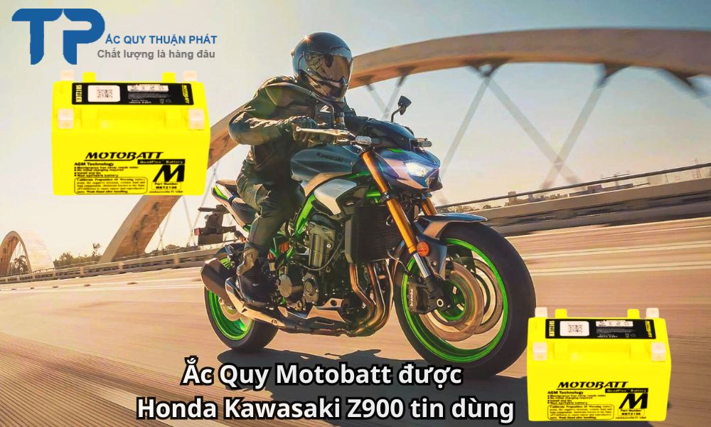 Ắc Quy Motobatt được Honda Kawasaki Z900 tin dùng