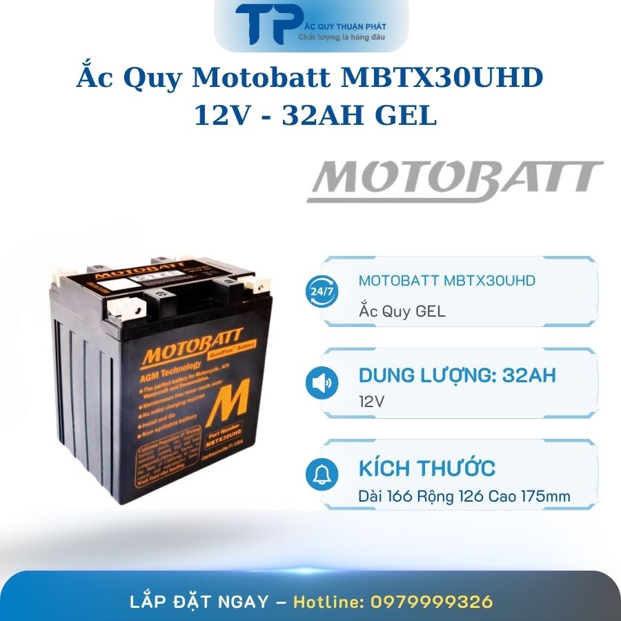 Ắc quy Motobatt MBTX30UHD 12V - 32AH GEL