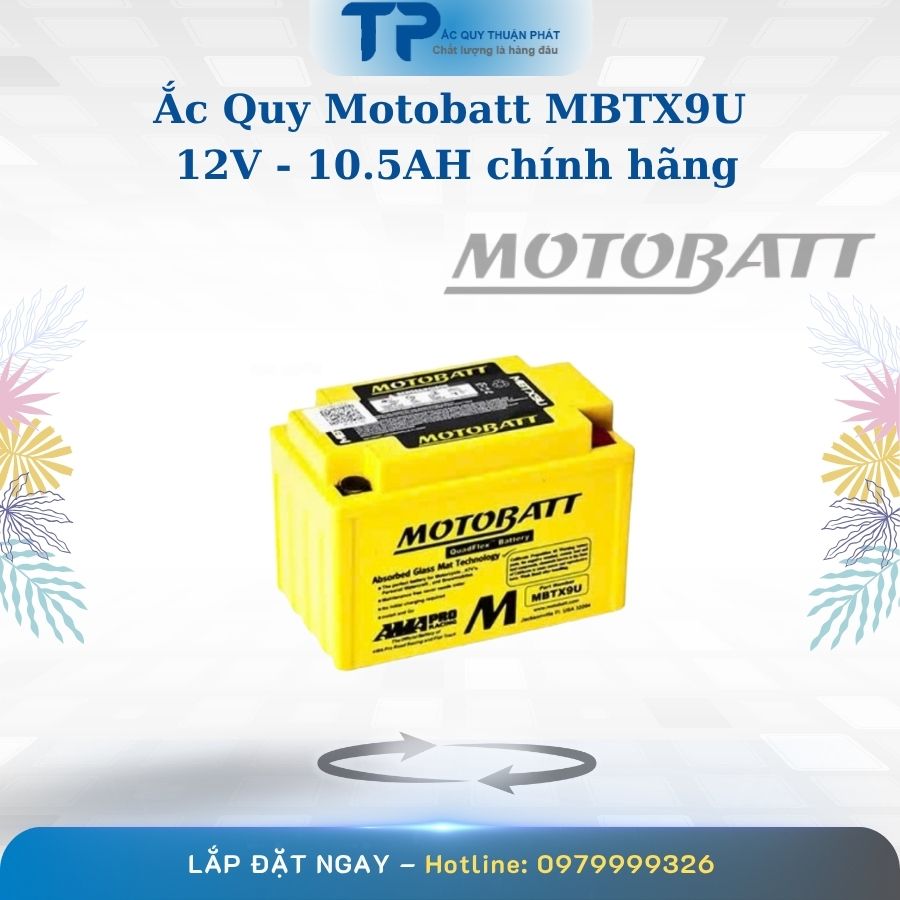 Ắc quy Motobatt MBTX9U 12V - 10.5AH chính hãng