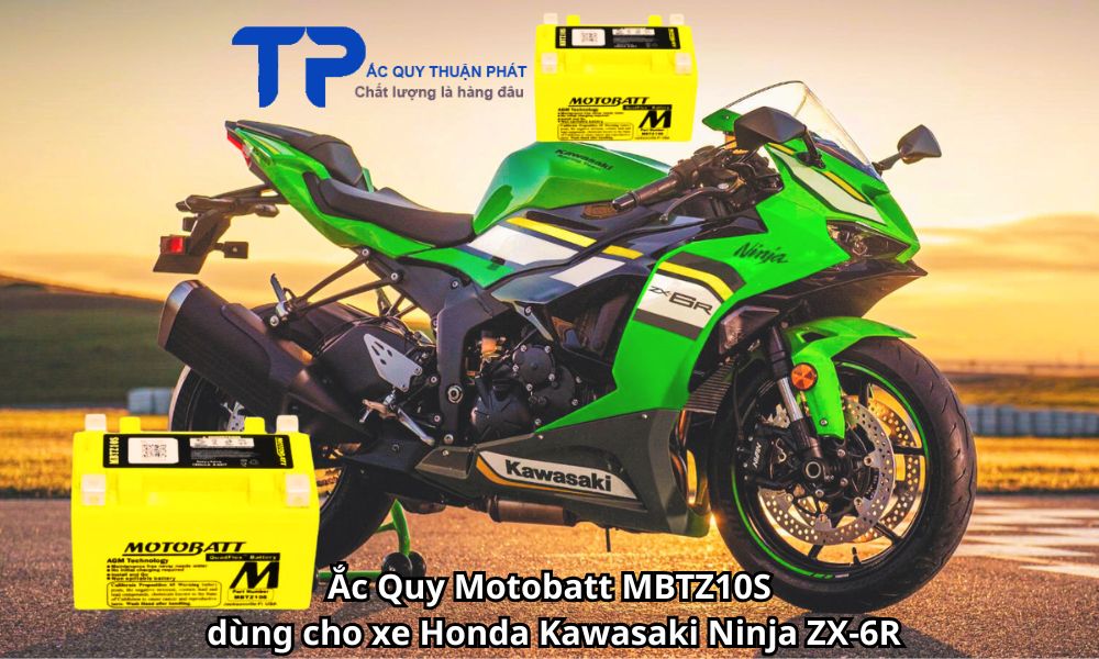Ắc Quy Motobatt MBTZ10S dùng cho xe Honda Kawasaki Ninja ZX-6R