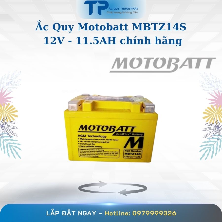 Ắc quy Motobatt MBTZ14S 12V - 11.5AH chính hãng