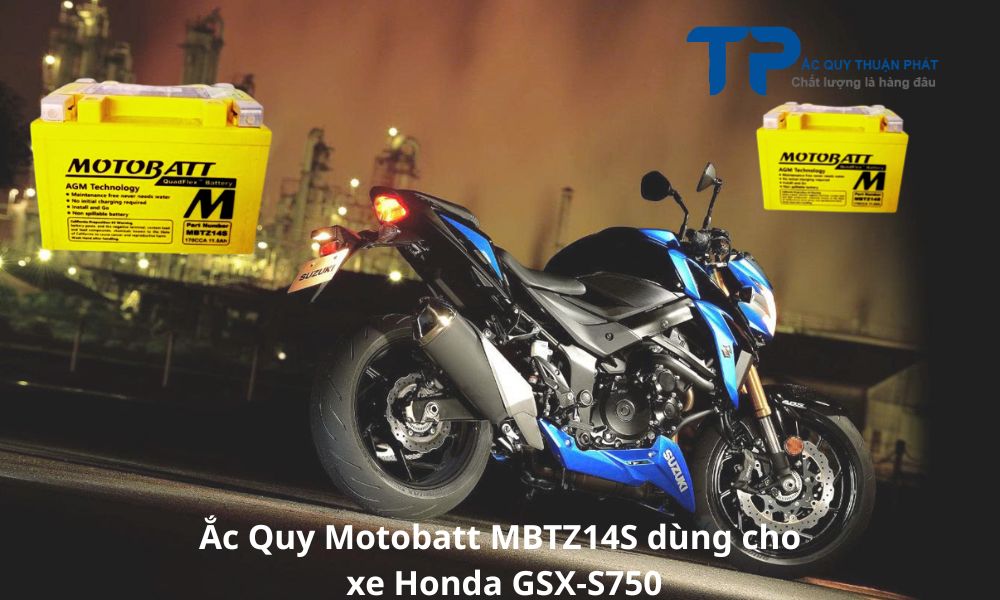 Ắc Quy Motobatt MBTZ14S dùng cho xe Honda GSX-S750