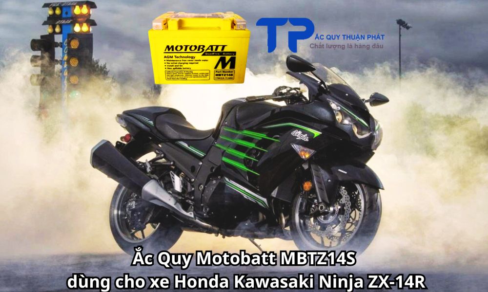 Ắc Quy Motobatt MBTZ14S dùng cho xe Honda Kawasaki Ninja ZX-14R