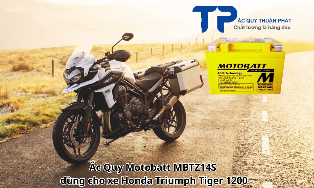 Ắc Quy Motobatt MBTZ14S dùng cho xe Honda Triumph Tiger 1200