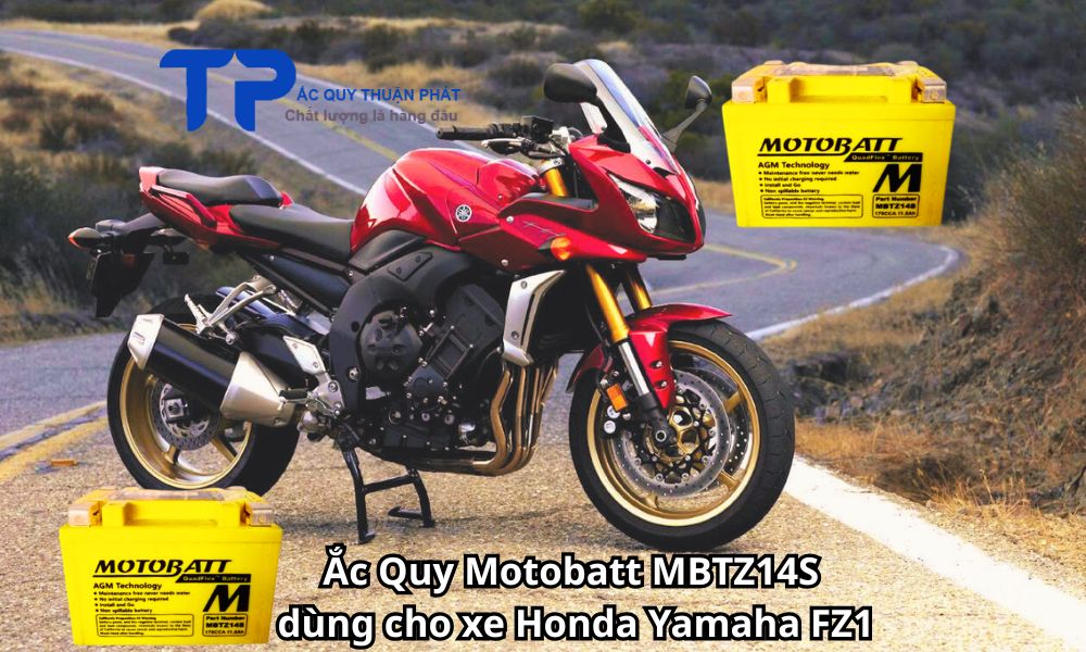 Ắc Quy Motobatt MBTZ14S dùng cho xe Honda Yamaha FZ1