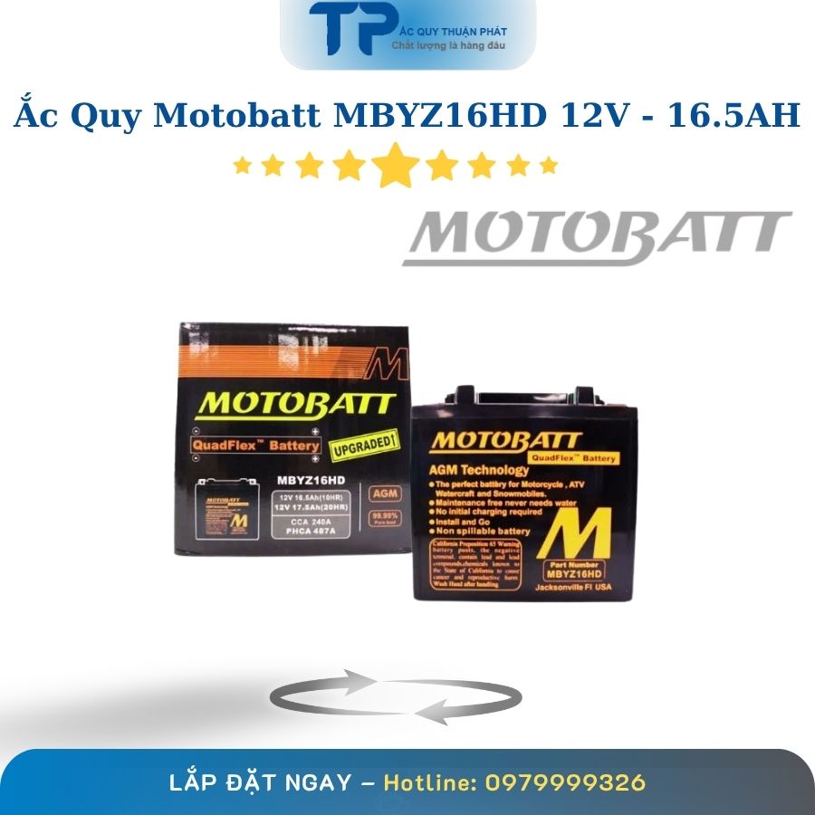 Ắc quy Motobatt MBYZ16HD 12V - 16.5AH