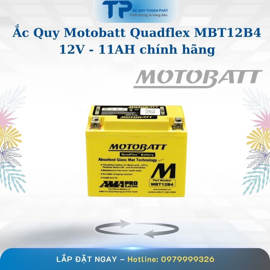 Ắc quy Motobatt Quadflex MBT12B4 12V - 11AH chính hãng