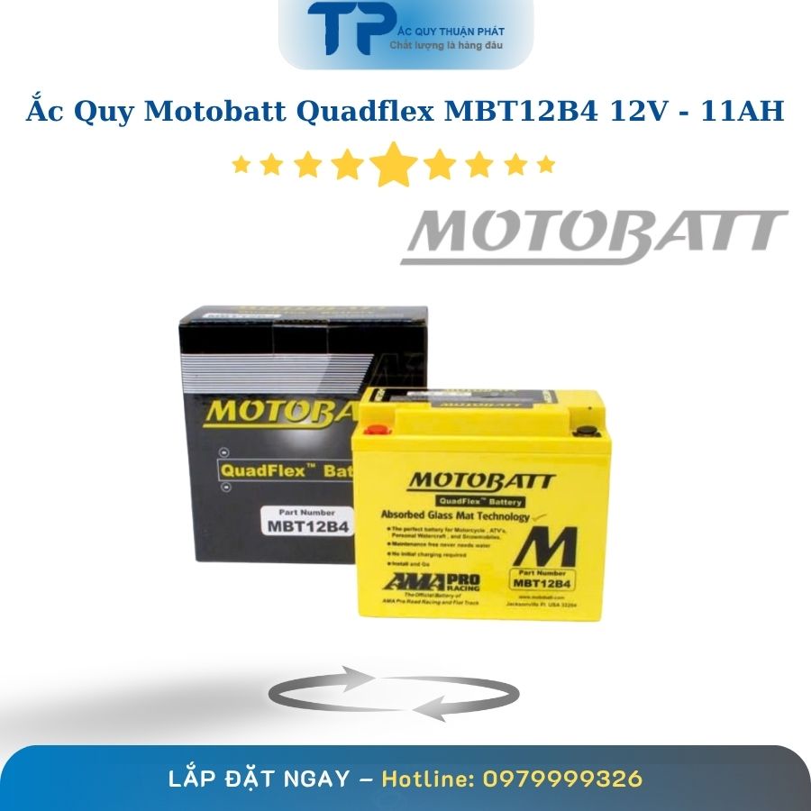Ắc quy Motobatt Quadflex MBT12B4 12V - 11AH
