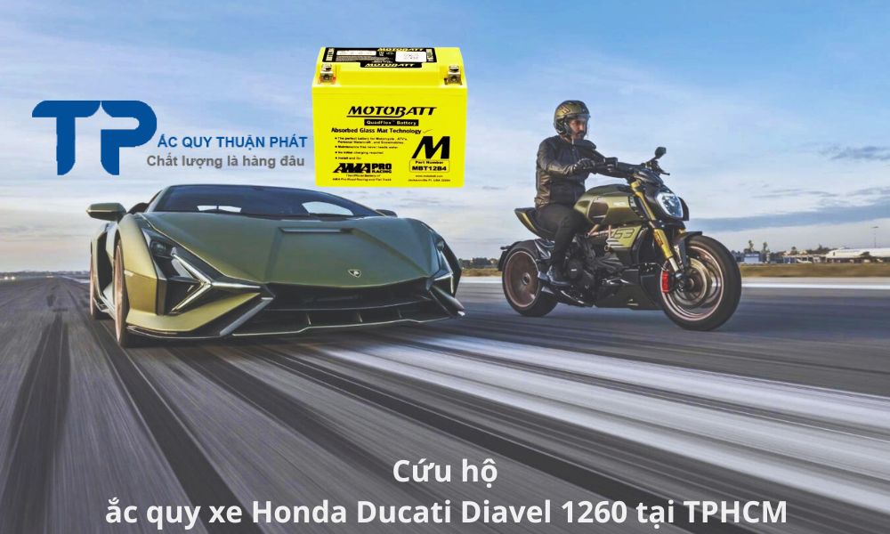 Cứu hộ ắc quy xe Honda Ducati Diavel 1260 tại TPHCM