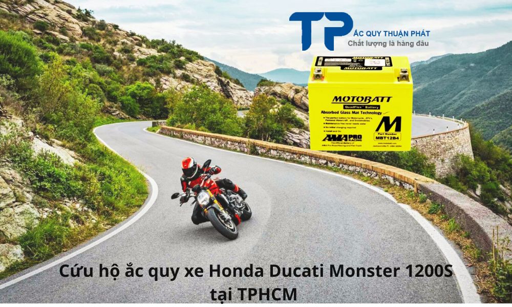 Cứu hộ ắc quy xe Honda Ducati Monster 1200S tại TPHCM