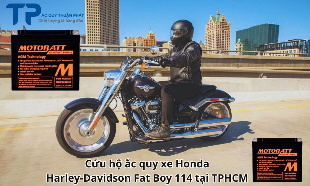 Cứu hộ ắc quy xe Honda Harley-Davidson Fat Boy 114 tại TPHCM