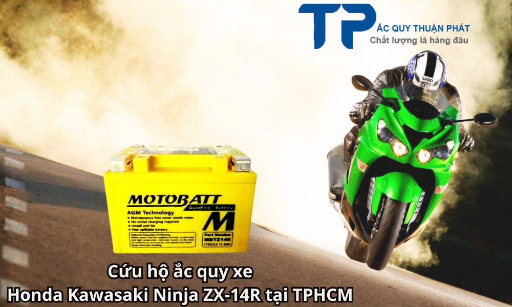 Cứu hộ ắc quy xe Honda Kawasaki Ninja ZX-14R tại TPHCM