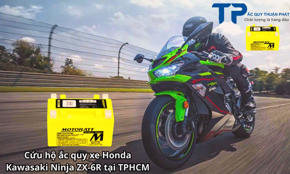 Cứu hộ ắc quy xe Honda Kawasaki Ninja ZX-6R tại TPHCM