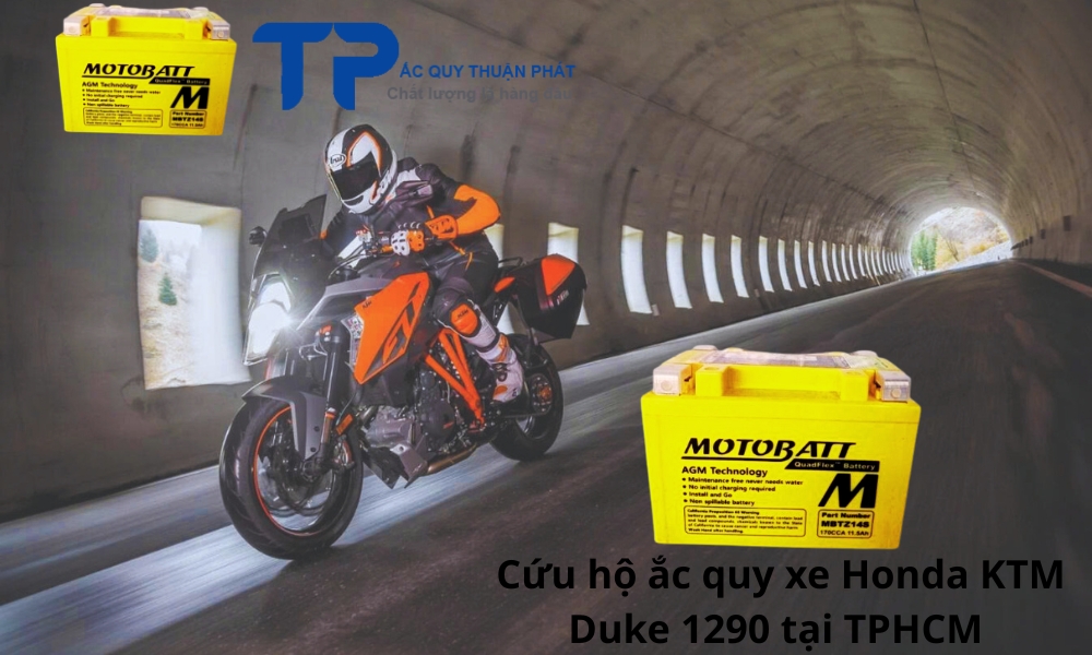 Cứu hộ ắc quy xe Honda KTM Duke 1290 tại TPHCM