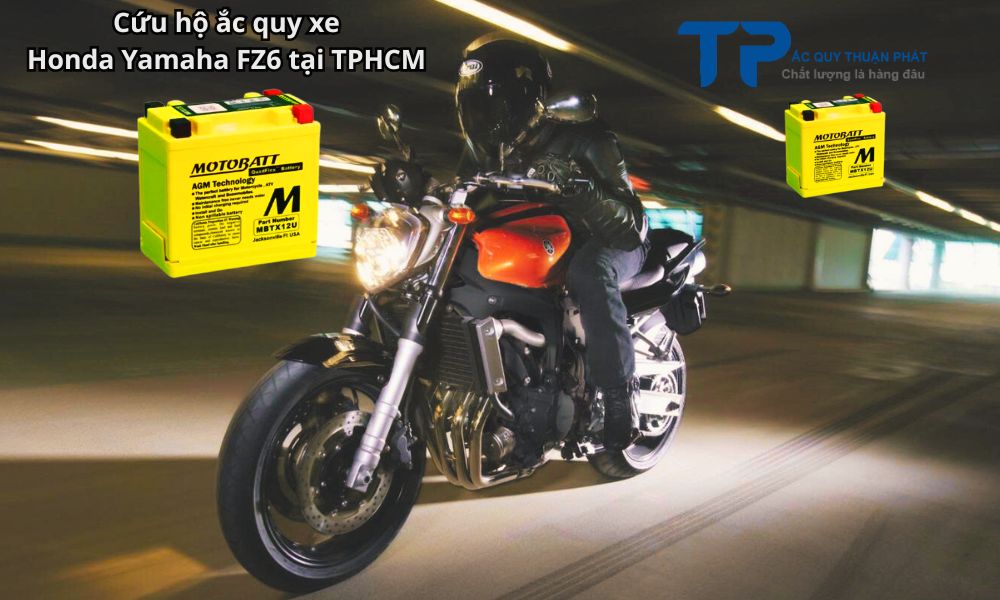 Cứu hộ ắc quy xe Honda Yamaha FZ6 tại TPHCM