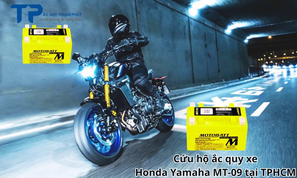 Cứu hộ ắc quy xe Honda Yamaha MT-09 tại TPHCM