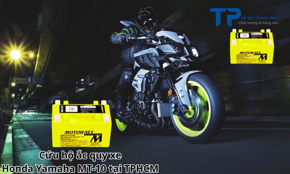 Cứu hộ ắc quy xe Honda Yamaha MT-10 tại TPHCM