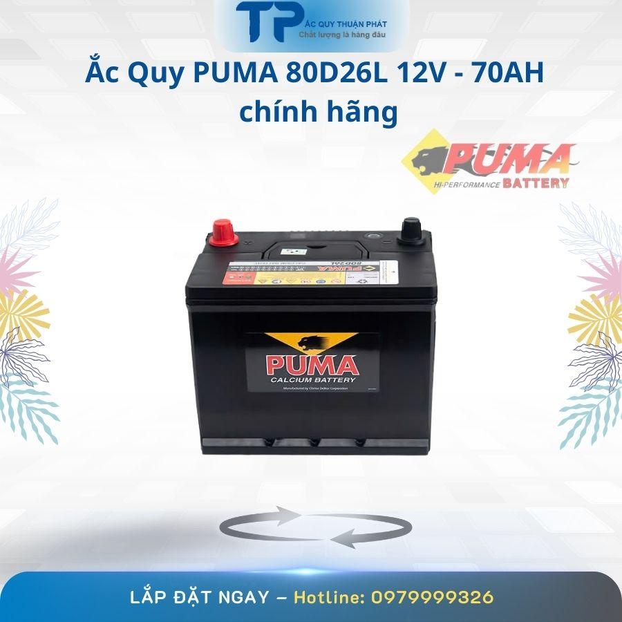 Ắc Quy PUMA 80D26L 12V-70Ah Chính Hãng