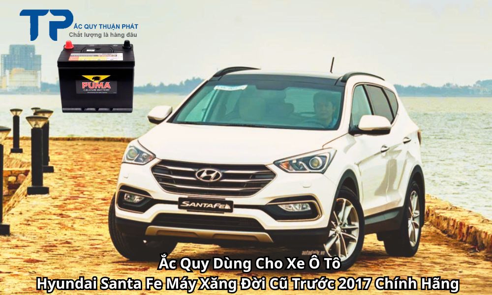Ắc Quy Dùng Cho Xe Ô Tô Hyundai Santa Fe Máy Xăng Đời Cũ Trước 2017 Chính Hãng