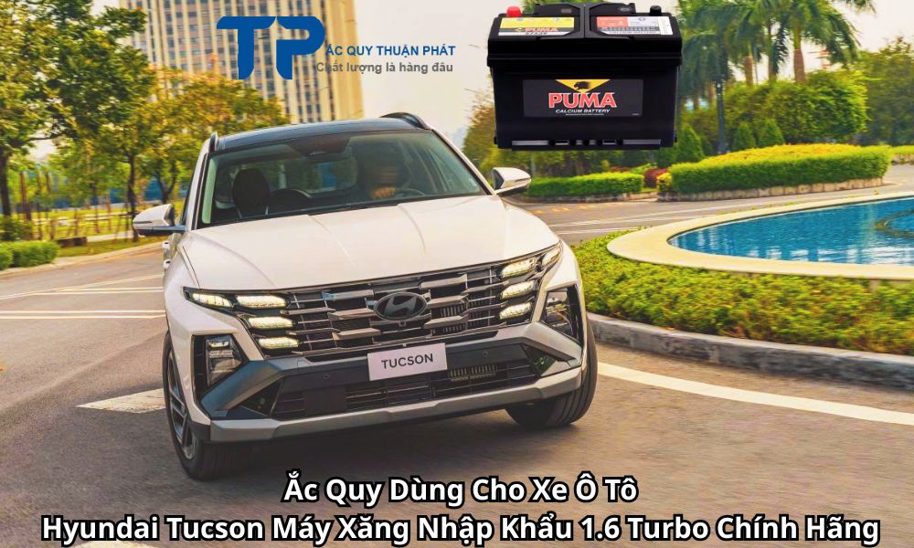 Ắc Quy Dùng Cho Xe Ô Tô Hyundai Tucson Máy Xăng Nhập Khẩu 1.6 Turbo Chính Hãng