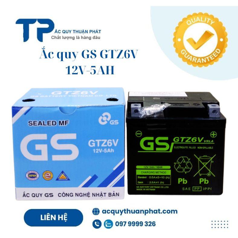 ắc quy GS GTZ6V 12V - 5Ah Chính Hãng