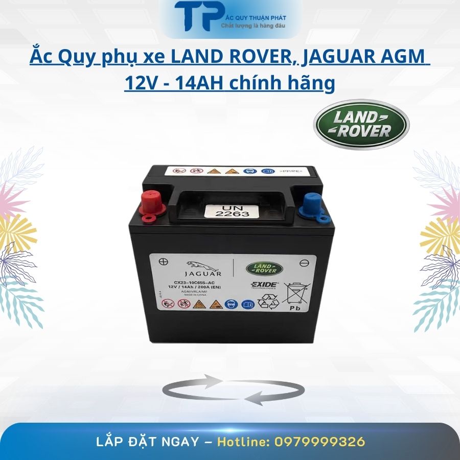 Ắc Quy Phụ xe Land Rover Jaguar AGM 12V - 14AH chính hãng