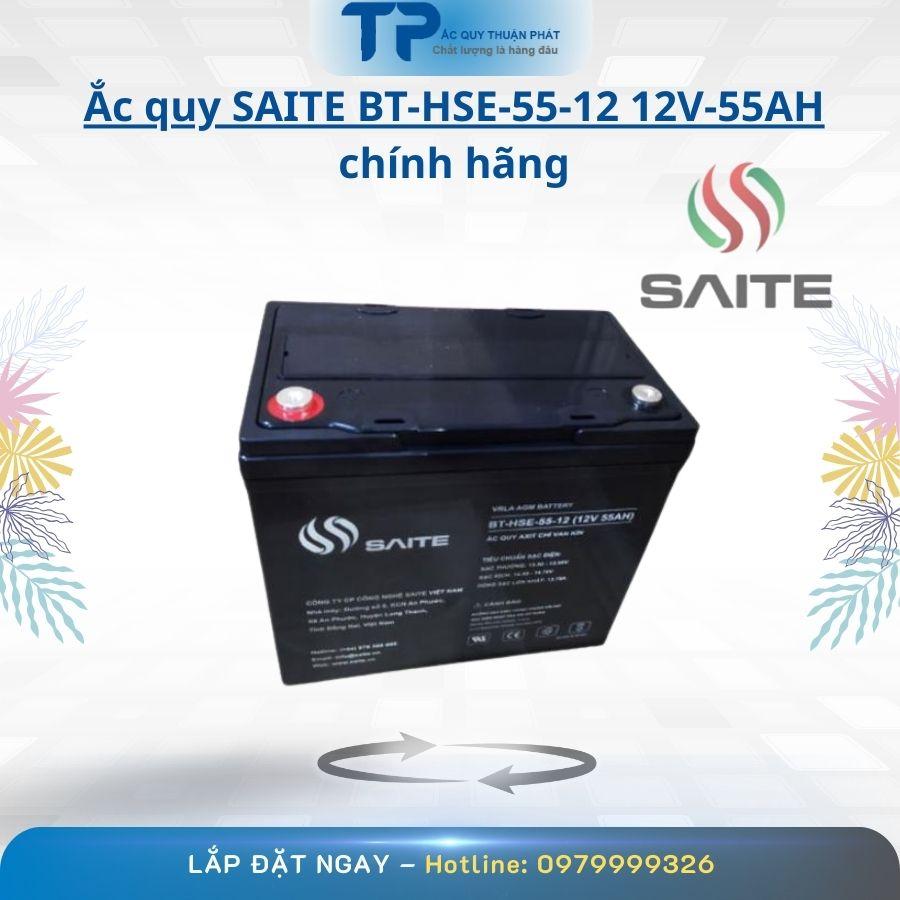 Ắc Quy Saite BT-HSE-55-12-12V-55Ah Chính Hãng