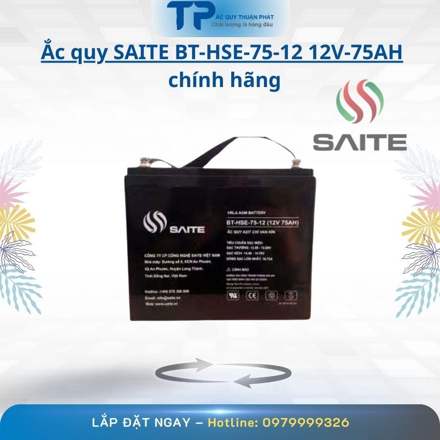 Ắc Quy Saite BT-HSE-75-12-12V-75Ah Chính Hãng